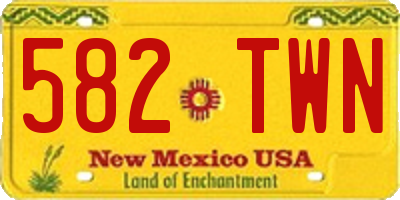 NM license plate 582TWN