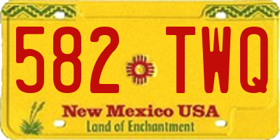 NM license plate 582TWQ