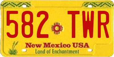 NM license plate 582TWR