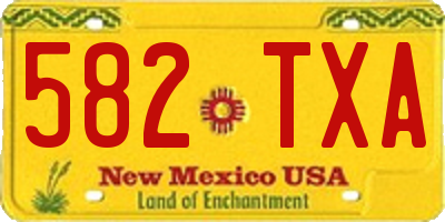 NM license plate 582TXA