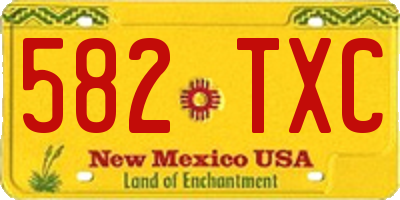 NM license plate 582TXC