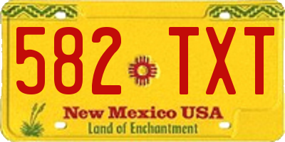 NM license plate 582TXT