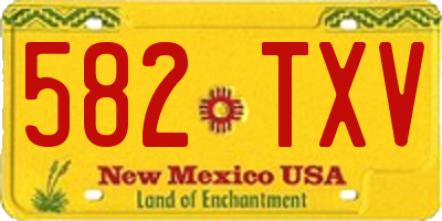 NM license plate 582TXV