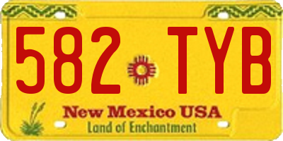 NM license plate 582TYB