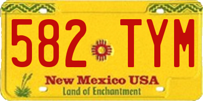 NM license plate 582TYM