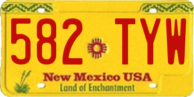 NM license plate 582TYW