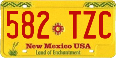 NM license plate 582TZC