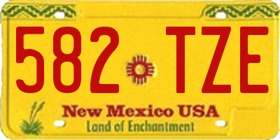 NM license plate 582TZE