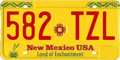 NM license plate 582TZL