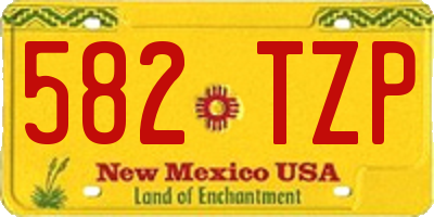 NM license plate 582TZP