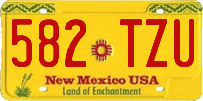 NM license plate 582TZU