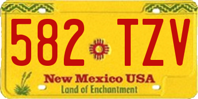 NM license plate 582TZV