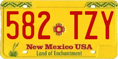 NM license plate 582TZY