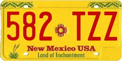 NM license plate 582TZZ