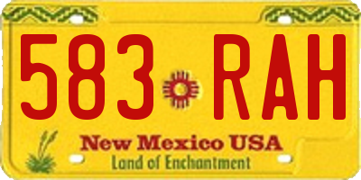 NM license plate 583RAH