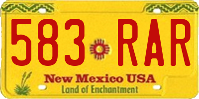 NM license plate 583RAR