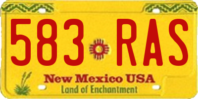 NM license plate 583RAS