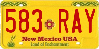 NM license plate 583RAY