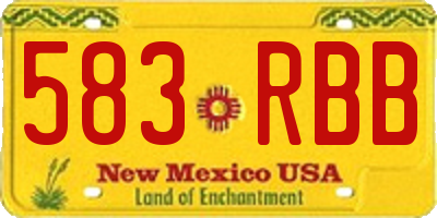NM license plate 583RBB
