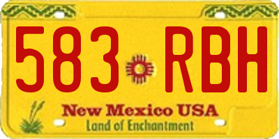 NM license plate 583RBH