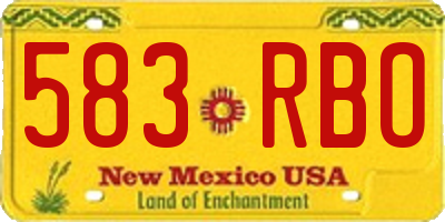 NM license plate 583RBO