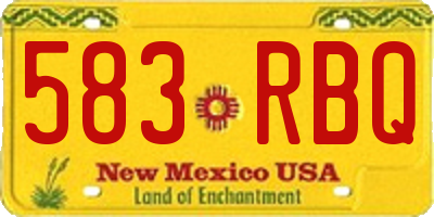 NM license plate 583RBQ