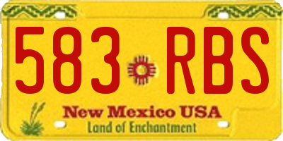 NM license plate 583RBS