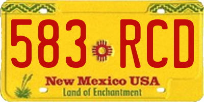 NM license plate 583RCD
