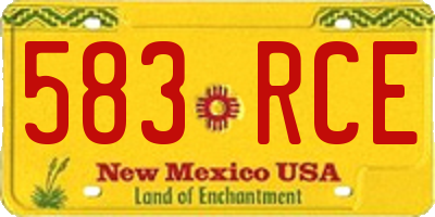 NM license plate 583RCE