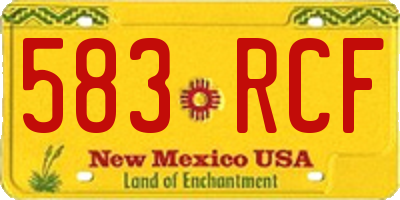 NM license plate 583RCF