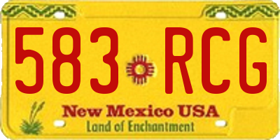 NM license plate 583RCG