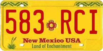 NM license plate 583RCI