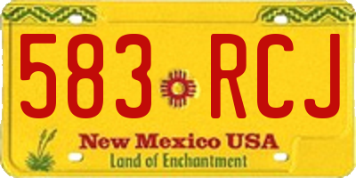 NM license plate 583RCJ
