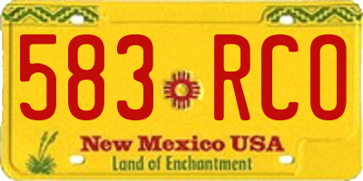 NM license plate 583RCO