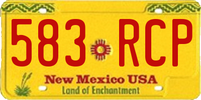 NM license plate 583RCP