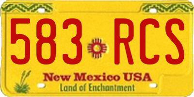 NM license plate 583RCS