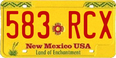 NM license plate 583RCX