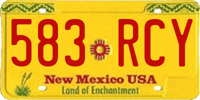 NM license plate 583RCY