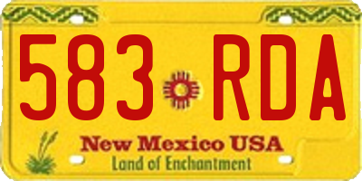 NM license plate 583RDA