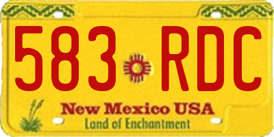 NM license plate 583RDC