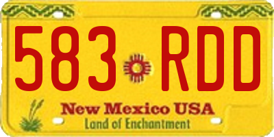 NM license plate 583RDD