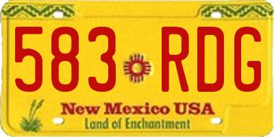 NM license plate 583RDG
