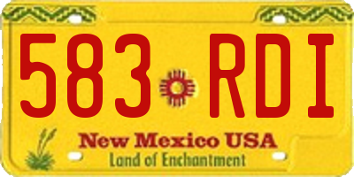 NM license plate 583RDI