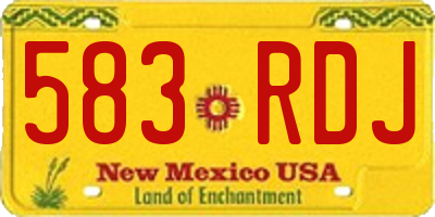 NM license plate 583RDJ