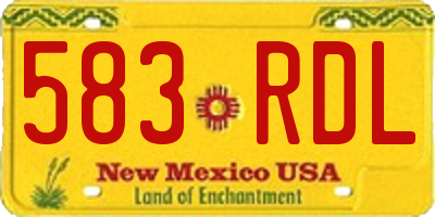 NM license plate 583RDL