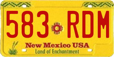 NM license plate 583RDM