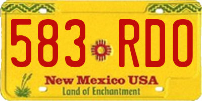 NM license plate 583RDO