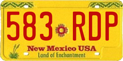 NM license plate 583RDP