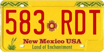 NM license plate 583RDT