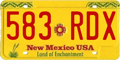 NM license plate 583RDX